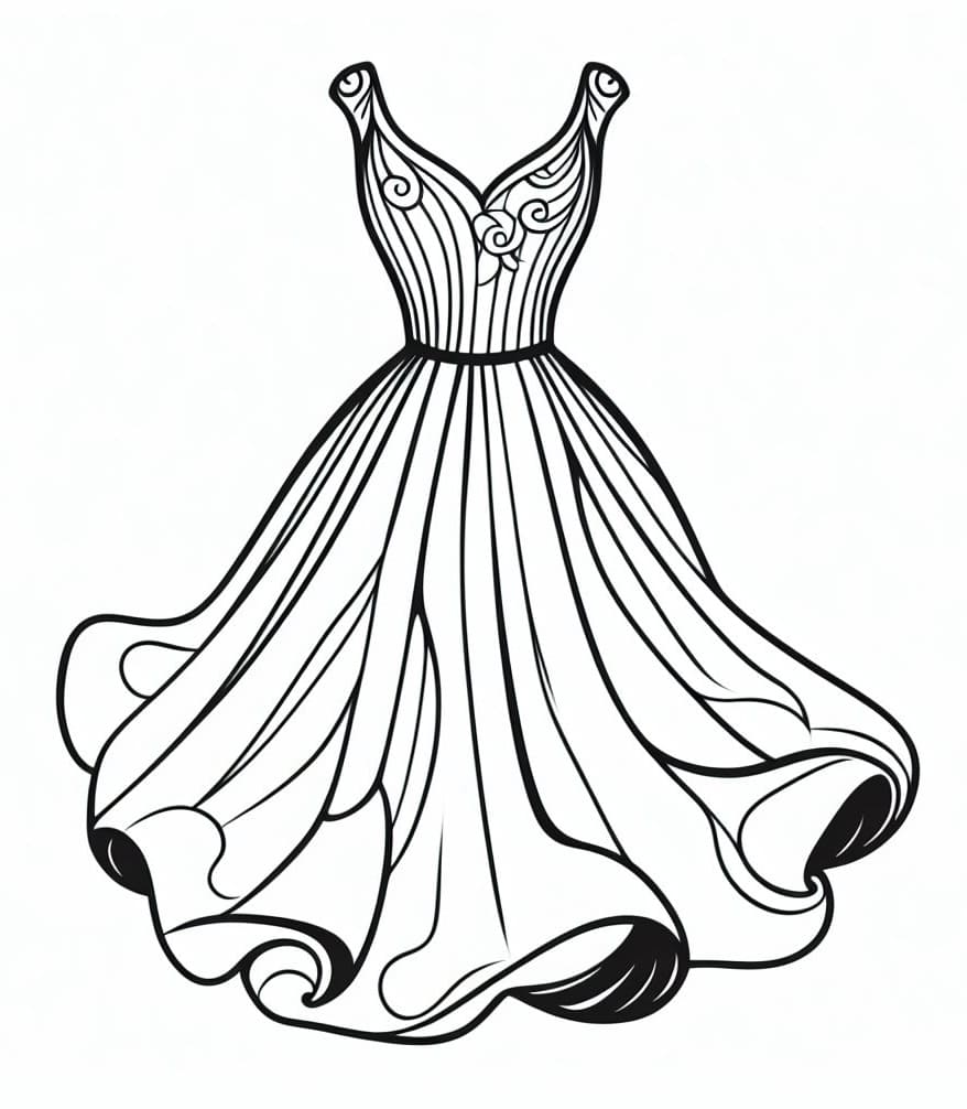 Very Nice Dress Coloring Page Download Print Or Color Online For Free