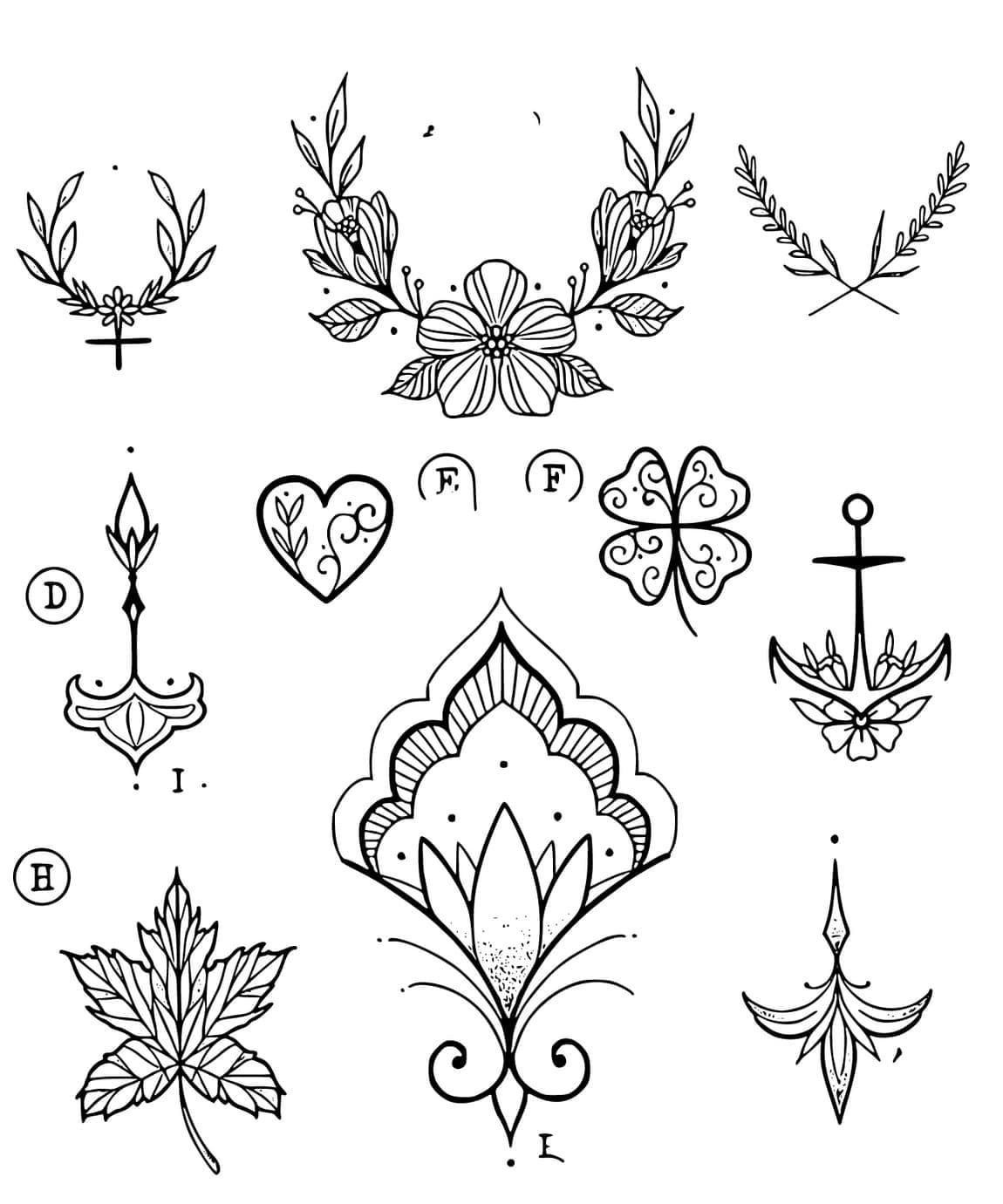 Very Simple Tattoos coloring page - Download, Print or Color Online for ...