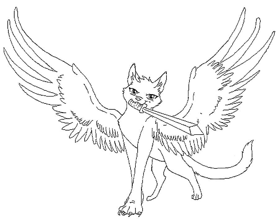 Winged Warriors Cat coloring page - Download, Print or Color Online for ...