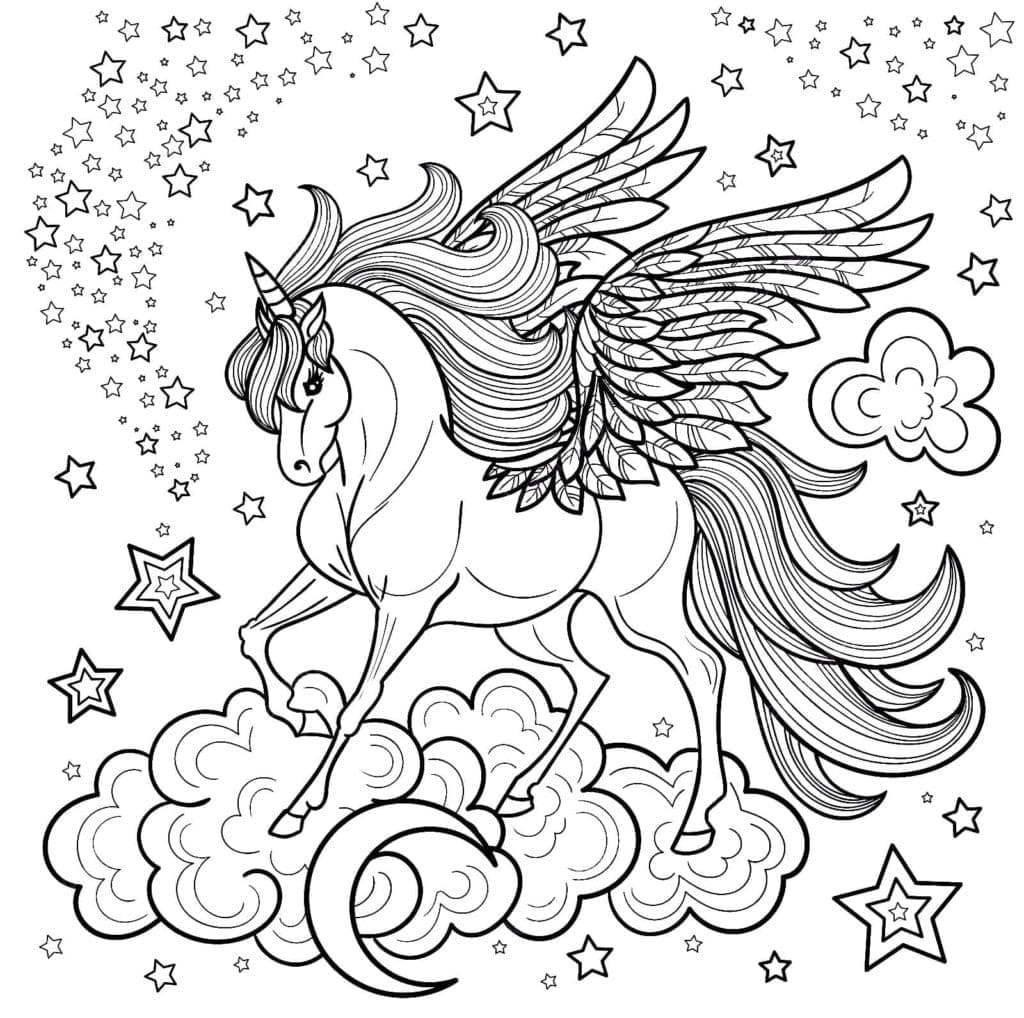 Wonderful Alicorn coloring page