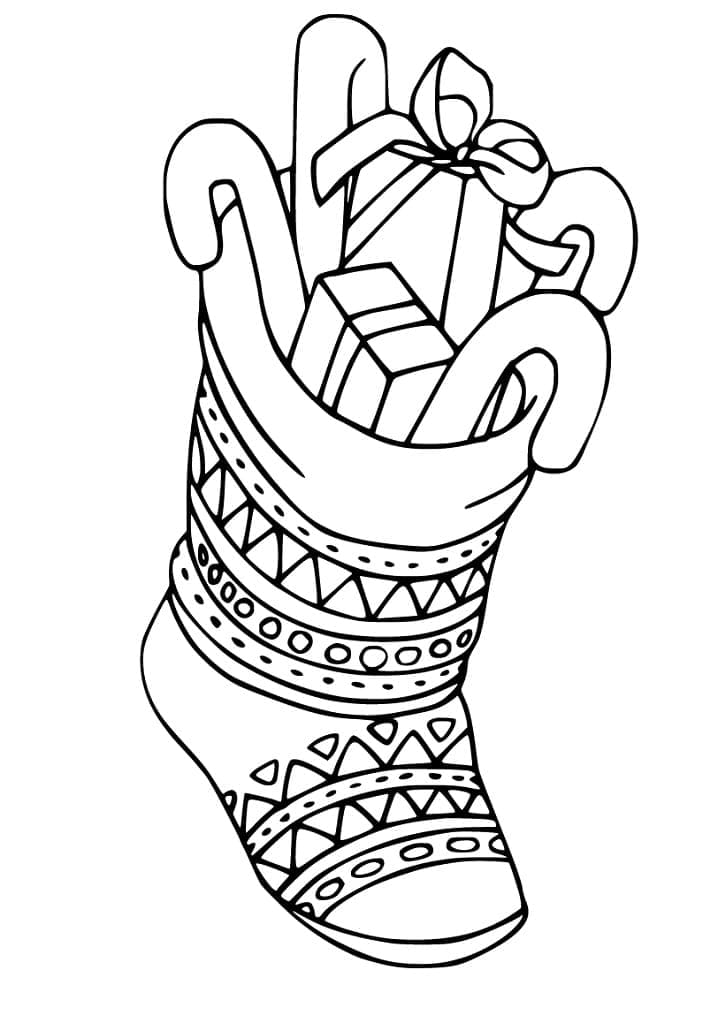 Xmas Stocking Printable coloring page