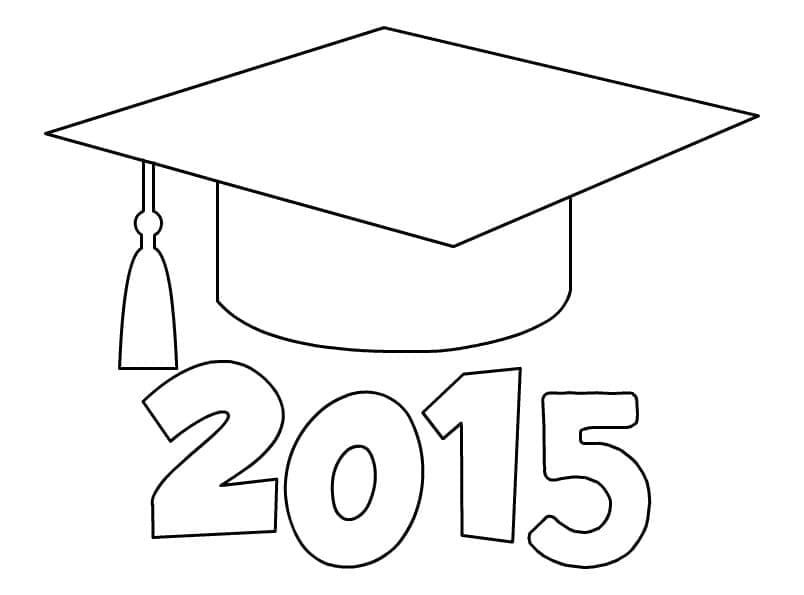 2015 Graduation Cap coloring page