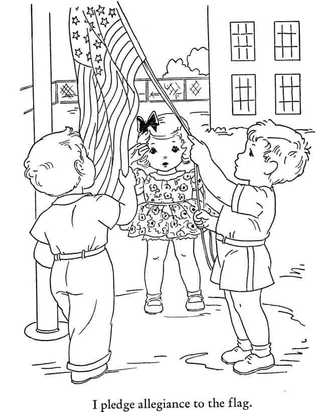 4th of July and Kids coloring page