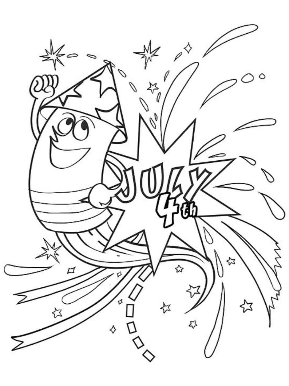 4th of July Cartoon Fireworks coloring page - Download, Print or Color ...