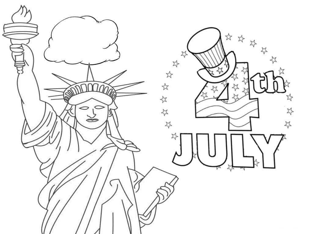 4th of July to Print coloring page