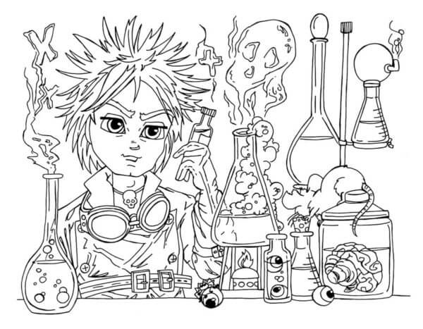 A Boy Striving To Acquire New Knowledge coloring page