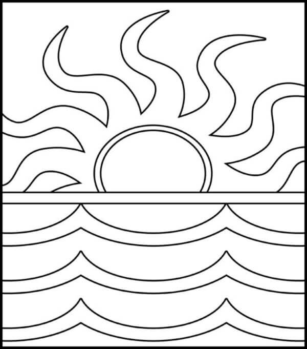 A Fiery Sunset coloring page