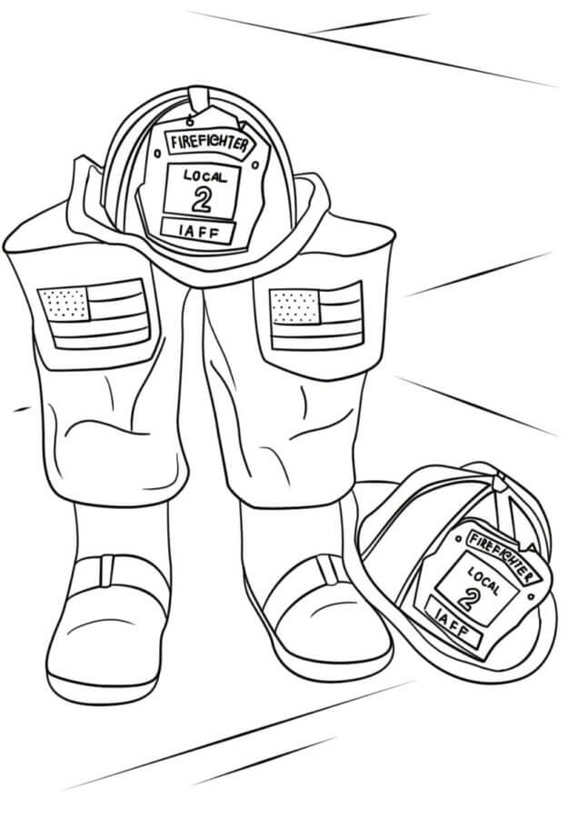 American Firefighter Uniform coloring page