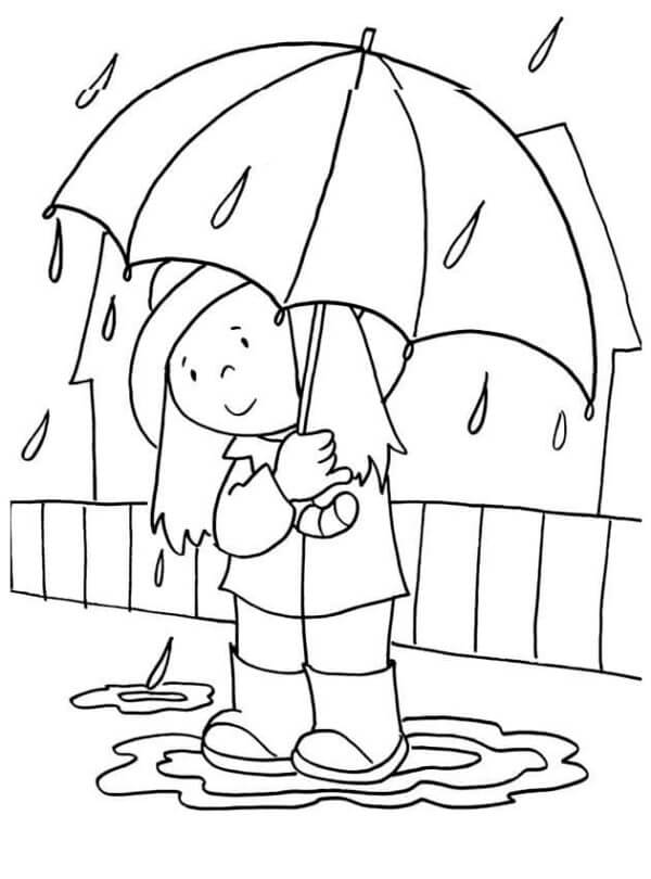 An Umbrella Will Protect You From Bad Weather coloring page