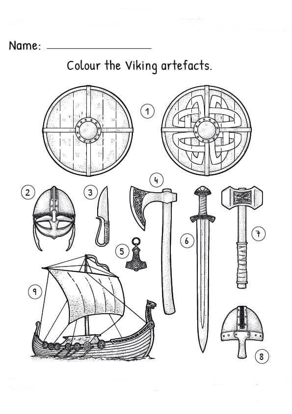 Artifacts coloring page