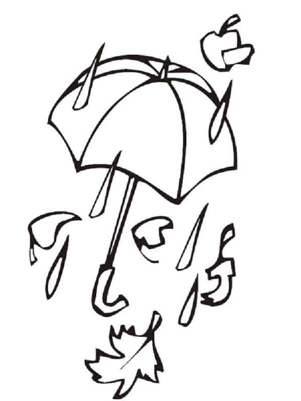 Atmospheric Precipitation Falling From Clouds coloring page