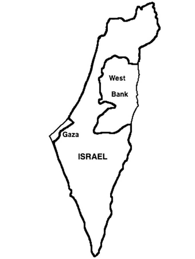 outline map of israel