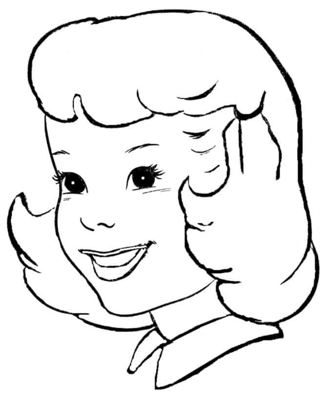 Basic Smiley Girl Face coloring page