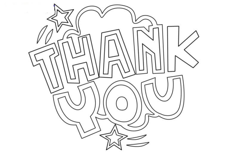 Basic Thank You coloring page