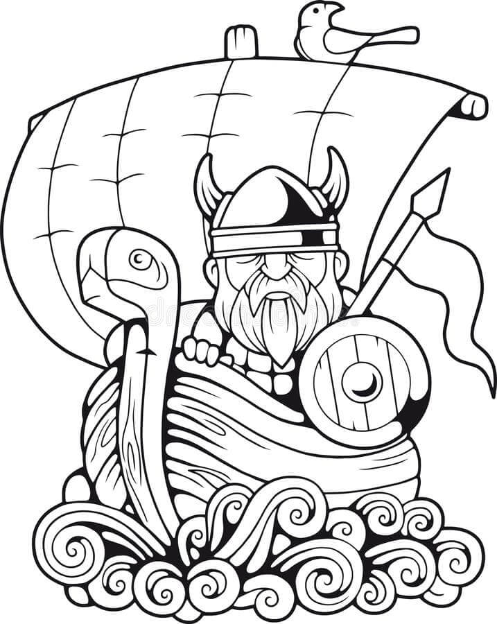 Basic Viking on Boat coloring page - Download, Print or Color Online ...
