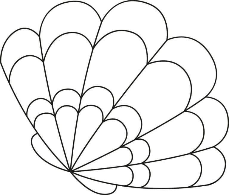 Beautiful Black Seashell coloring page