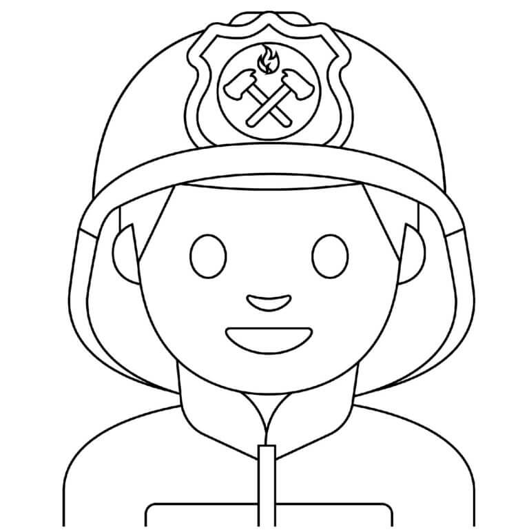 Brave Firefighter coloring page