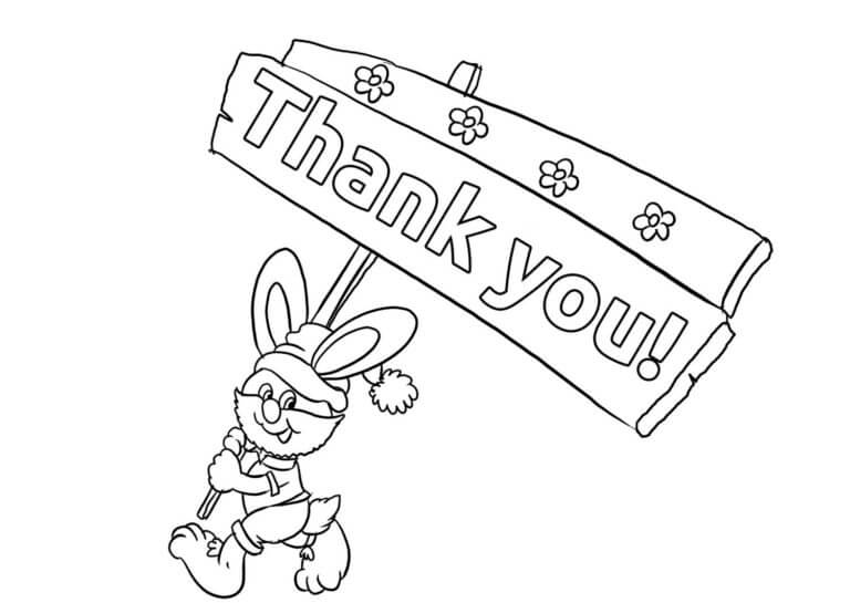 Bunny With a Sign coloring page