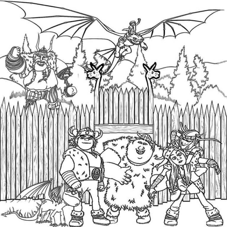 Cartoon Vikings coloring page