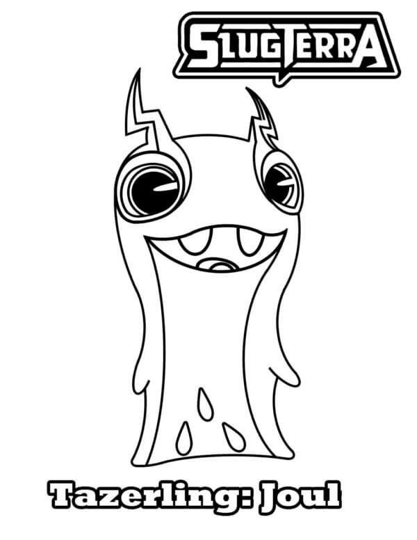 Cheerful Slug With Beautiful Eyes coloring page