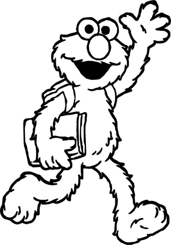 Elmo Go To School coloring page