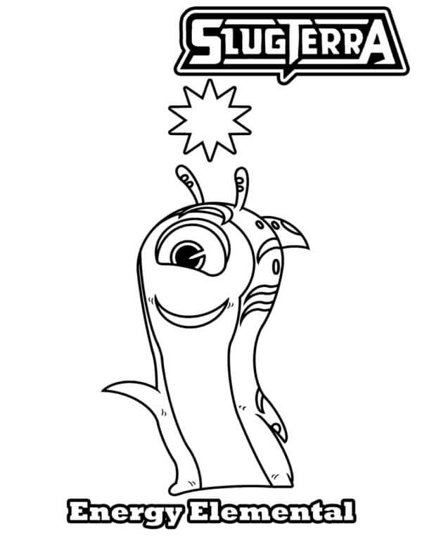 Energetic Slug Energy Elemental coloring page