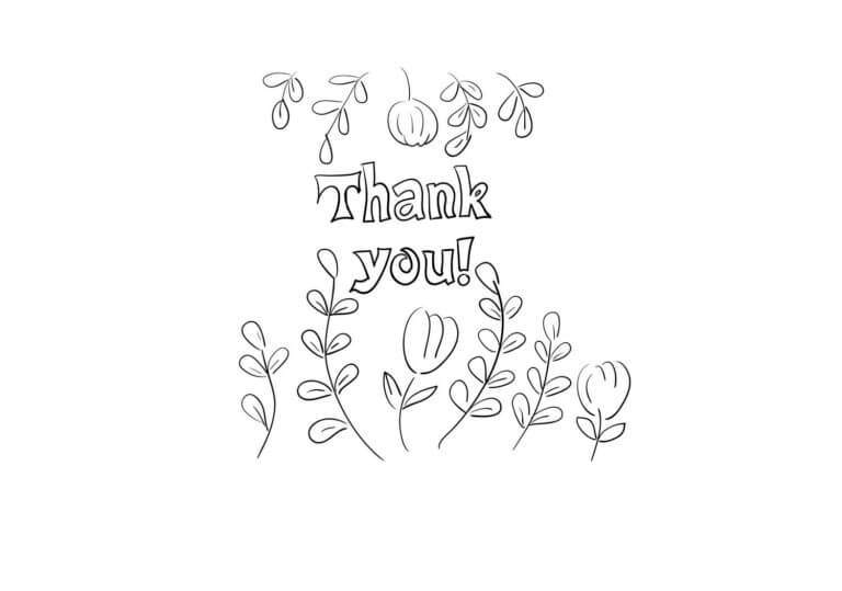 Free Thank You Card coloring page