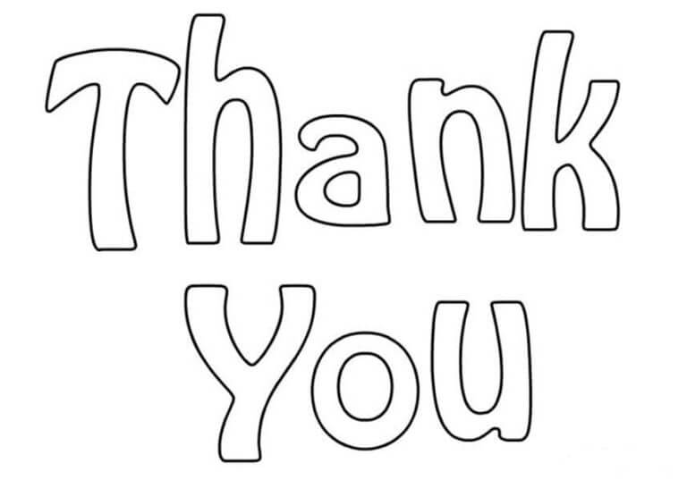 Free Thank You coloring page