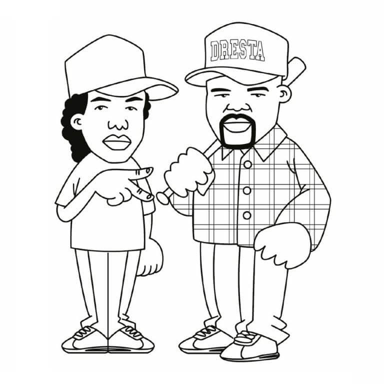 Gangsta Rappers coloring page - Download, Print or Color Online for Free