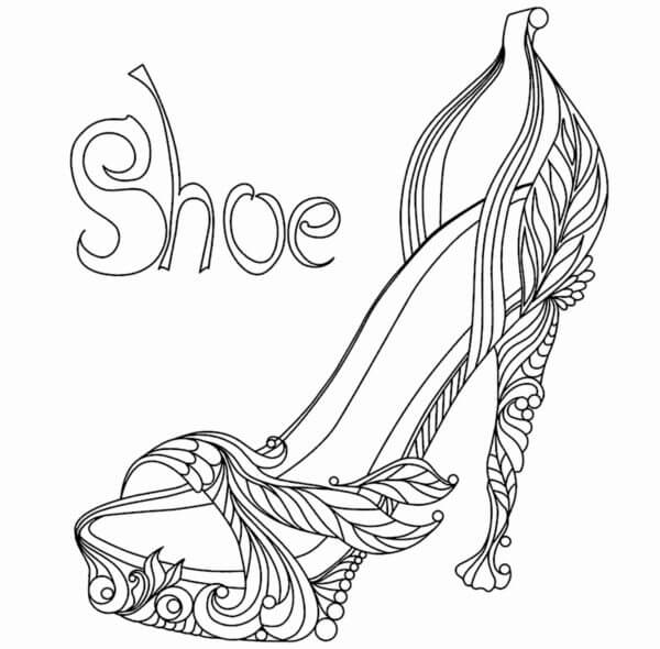 Glittering Stones Adorn Designer Shoes coloring page