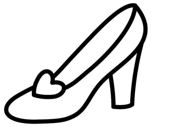 Heart Front Leather Pumps coloring page - Download, Print or Color ...