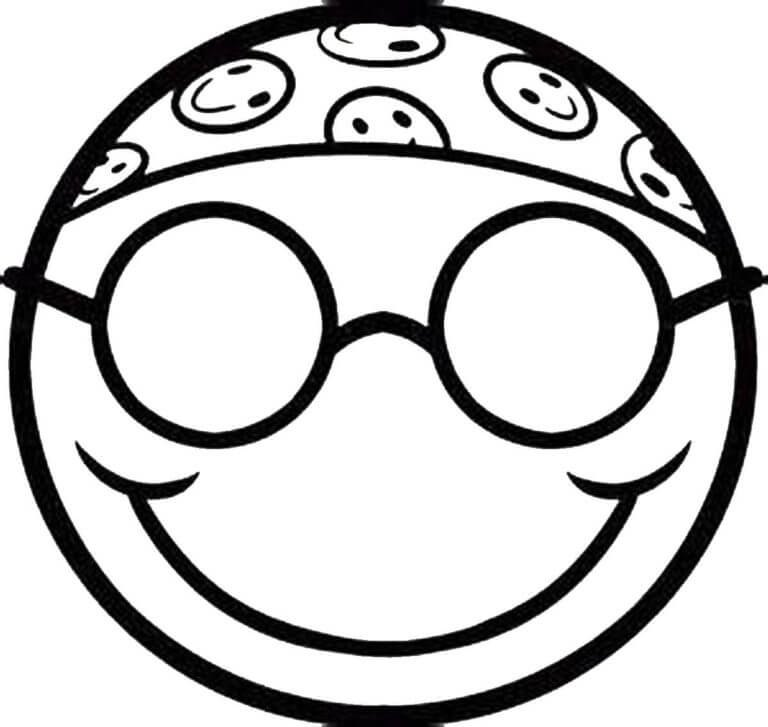 Hippie Emoticon coloring page