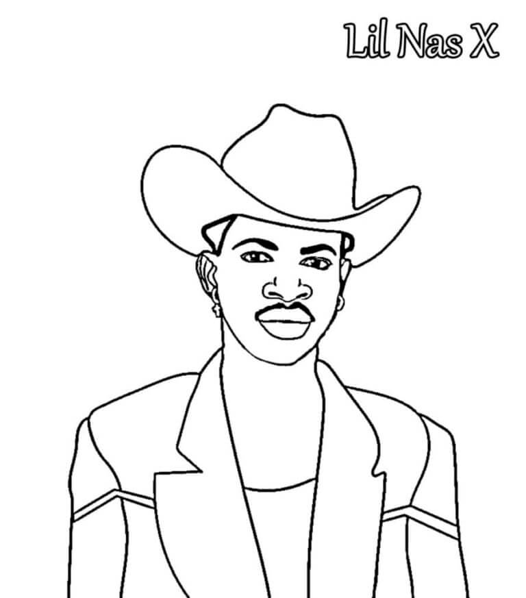 Lil Nas in a Cowboy Hat coloring page