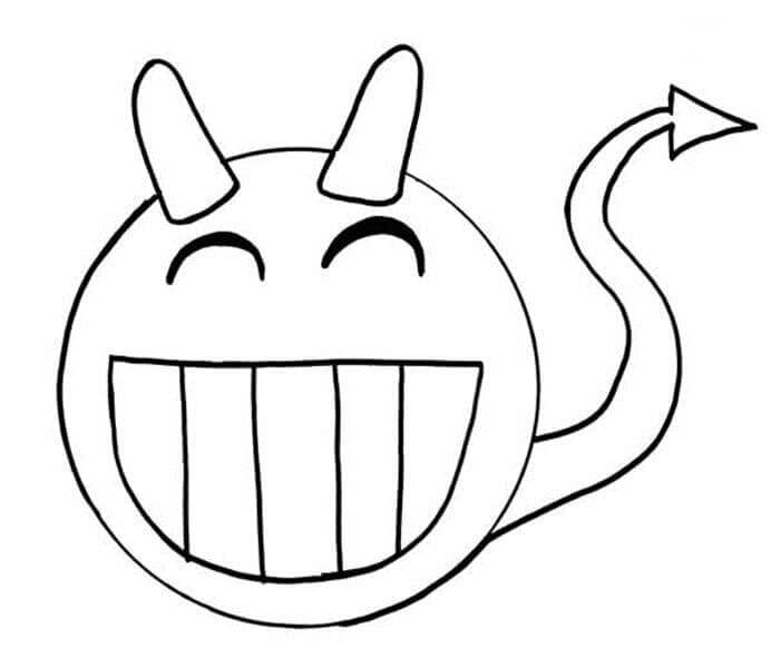 Little Devil Smiley coloring page