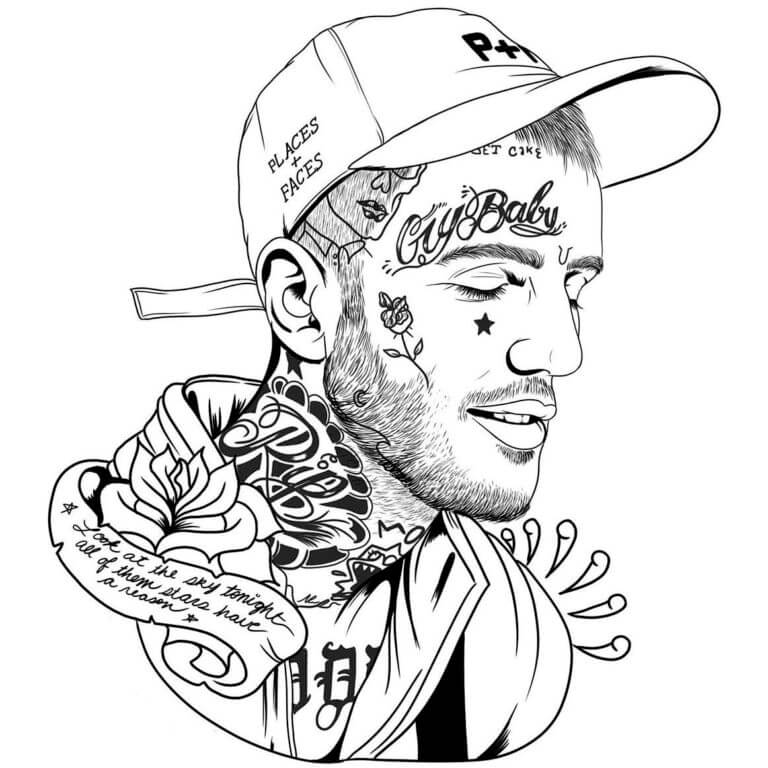 Lots of Face Tattoos coloring page