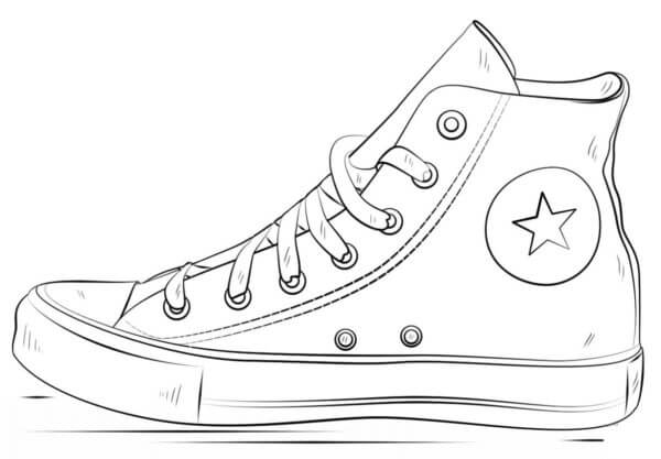 Modern Sneakers With Trendy Design coloring page