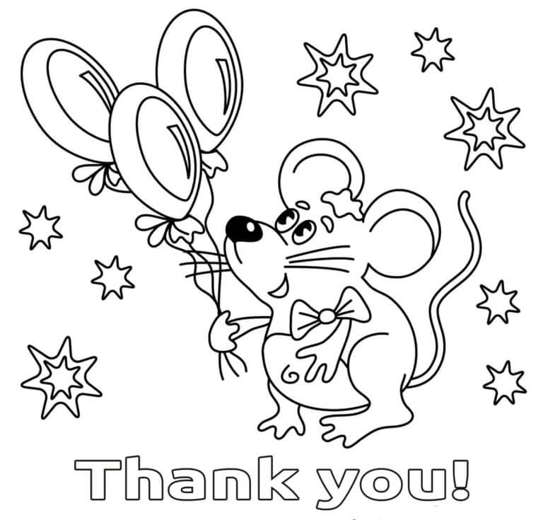 Mouse Holding Balls coloring page