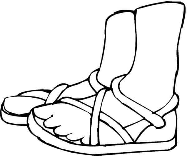 Open Summer Shoes coloring page