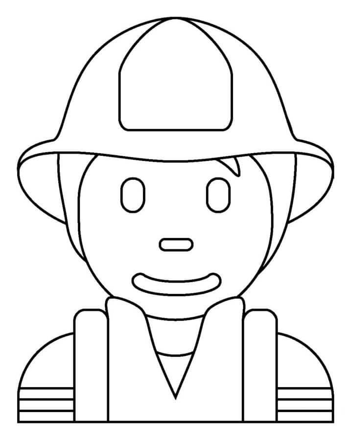 Portrait Of Fireman coloring page