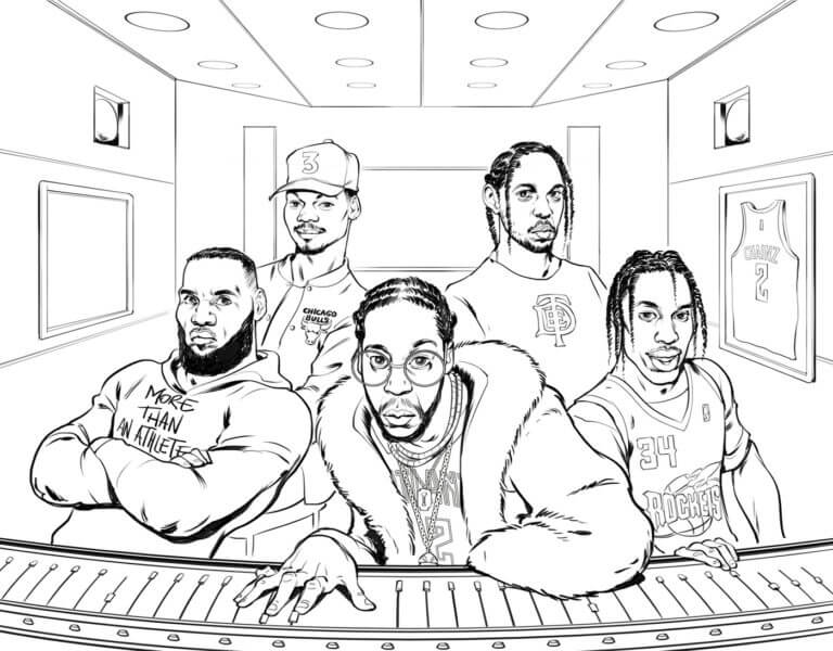 Rappers at Work in Their Studio coloring page - Download, Print or ...