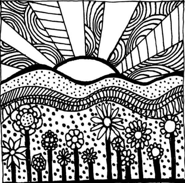 Red Light From Sunset coloring page