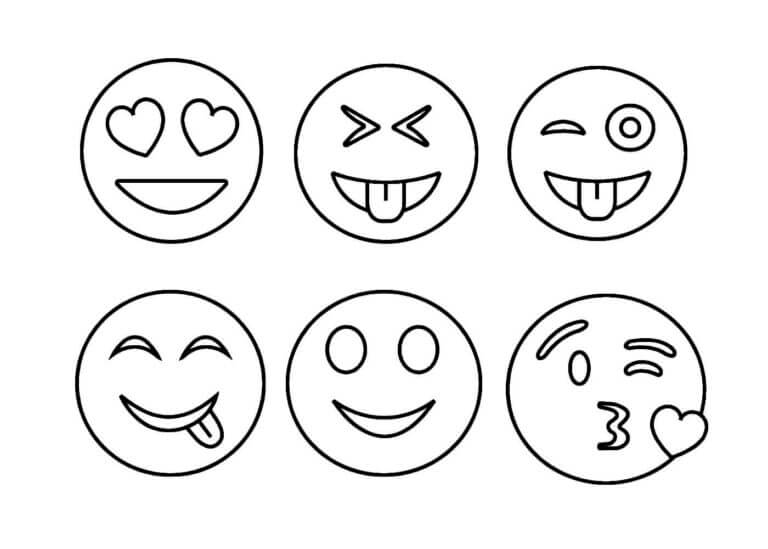 Several Smiley Emoticons coloring page - Download, Print or Color ...