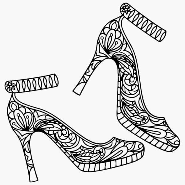 Shoes Mandala coloring page