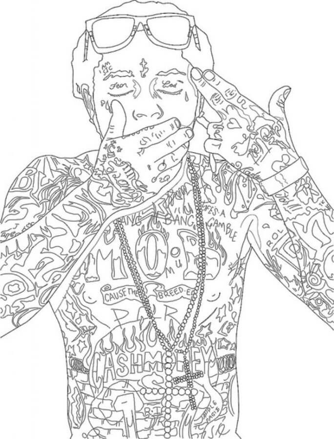 Sixnine Has a Fully Tattooed Body coloring page