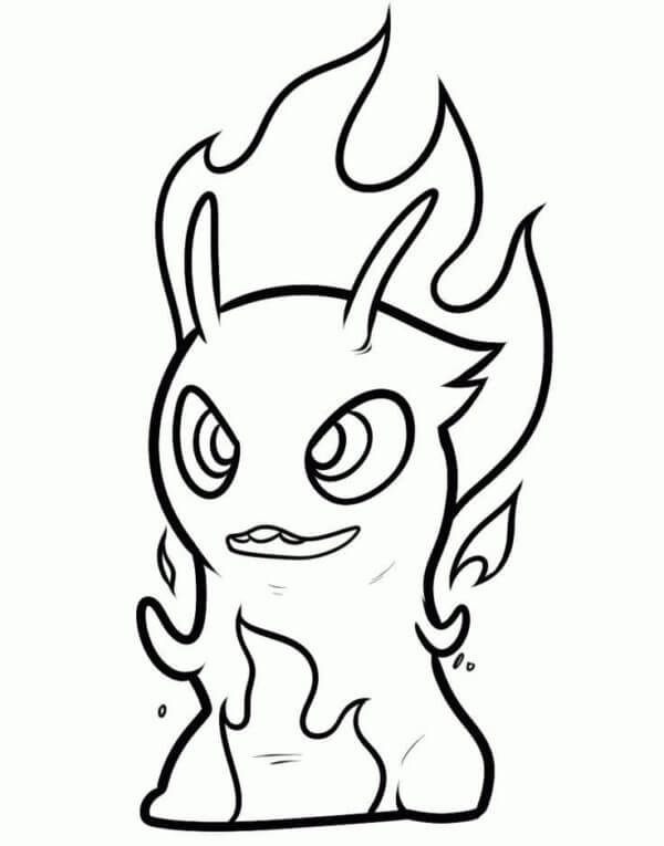 Slugterr is Enveloped in Fiery Flames coloring page