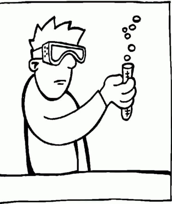 Smart Professor Monitors The Chemical Process coloring page