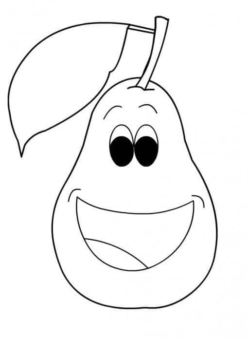 Smiley Pear coloring page