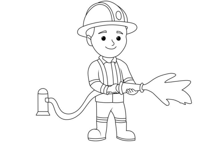 Smiling Firefighter coloring page - Download, Print or Color Online for ...