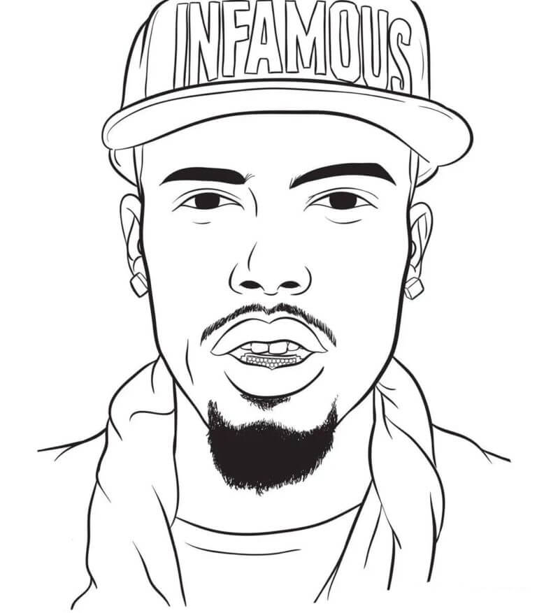 Street Rapper With Grillz coloring page - Download, Print or Color ...
