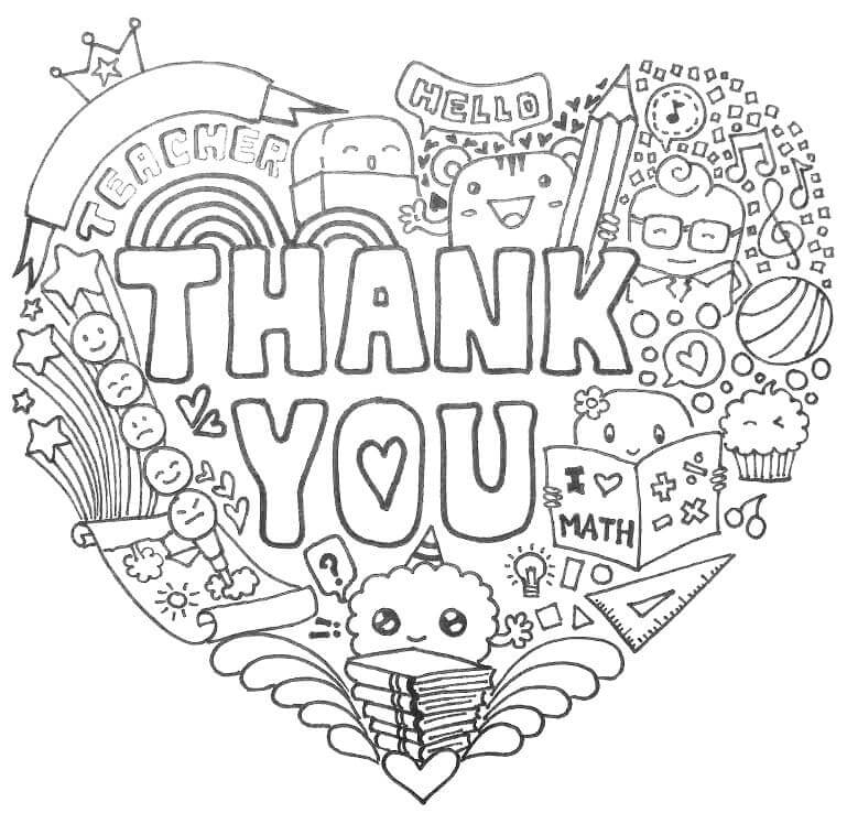 Sweet Thank You coloring page